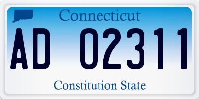 CT license plate AD02311