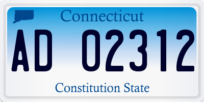 CT license plate AD02312