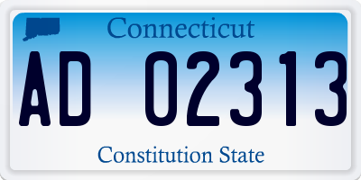 CT license plate AD02313