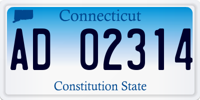 CT license plate AD02314