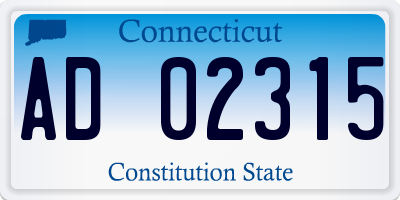 CT license plate AD02315