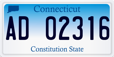 CT license plate AD02316