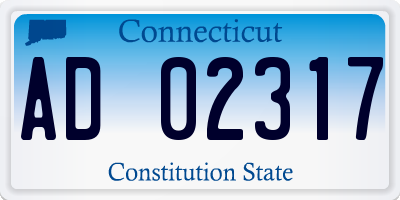 CT license plate AD02317