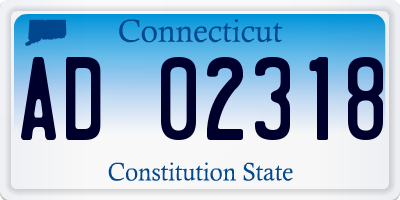 CT license plate AD02318