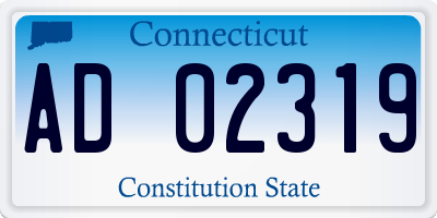 CT license plate AD02319