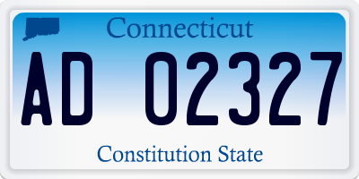CT license plate AD02327