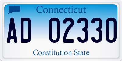 CT license plate AD02330