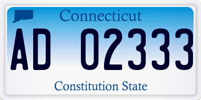 CT license plate AD02333