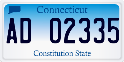 CT license plate AD02335