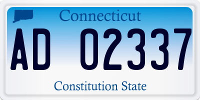 CT license plate AD02337
