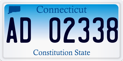 CT license plate AD02338
