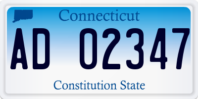 CT license plate AD02347