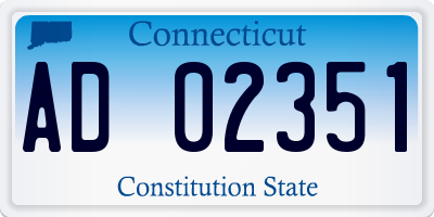 CT license plate AD02351