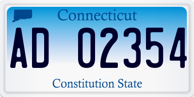 CT license plate AD02354