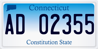 CT license plate AD02355