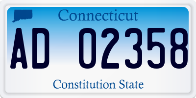 CT license plate AD02358