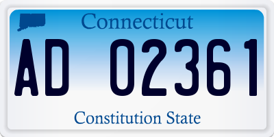 CT license plate AD02361