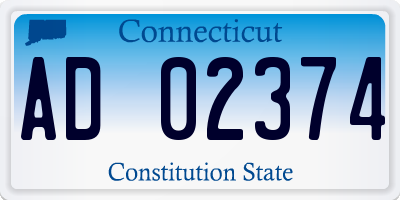 CT license plate AD02374