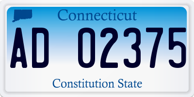 CT license plate AD02375