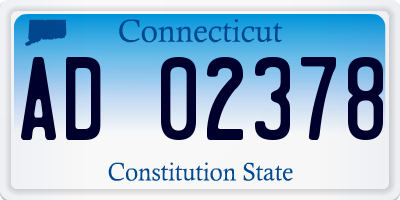 CT license plate AD02378
