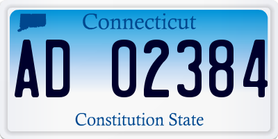 CT license plate AD02384