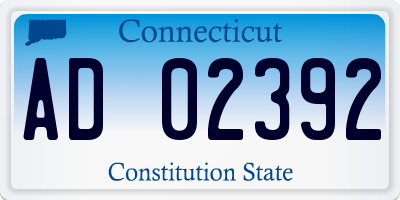 CT license plate AD02392