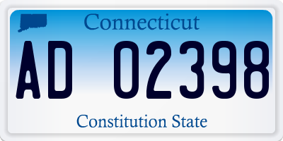 CT license plate AD02398