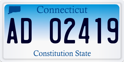 CT license plate AD02419