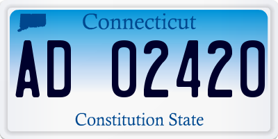 CT license plate AD02420