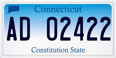 CT license plate AD02422