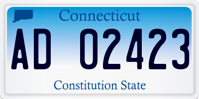 CT license plate AD02423