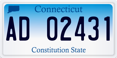CT license plate AD02431