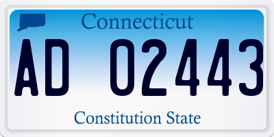 CT license plate AD02443