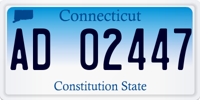 CT license plate AD02447