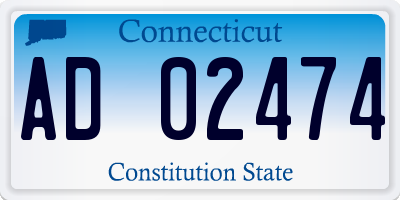 CT license plate AD02474