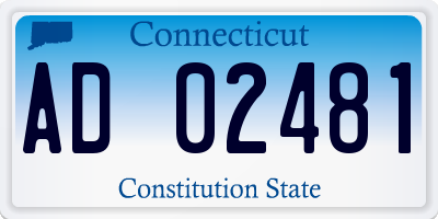 CT license plate AD02481