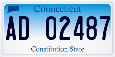 CT license plate AD02487