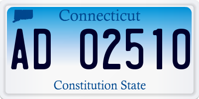 CT license plate AD02510