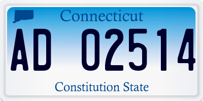 CT license plate AD02514