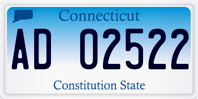 CT license plate AD02522