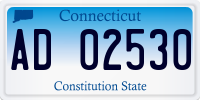 CT license plate AD02530