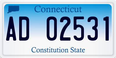 CT license plate AD02531