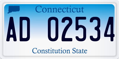 CT license plate AD02534