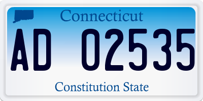 CT license plate AD02535