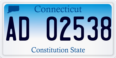 CT license plate AD02538