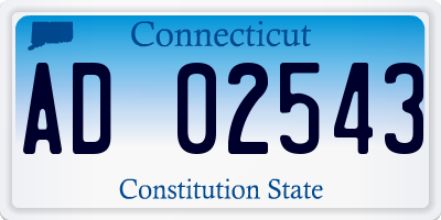 CT license plate AD02543