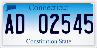 CT license plate AD02545