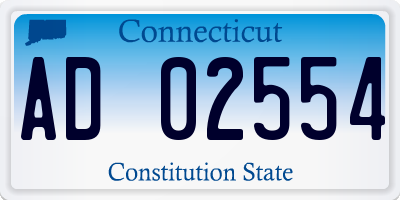 CT license plate AD02554