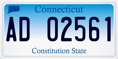 CT license plate AD02561