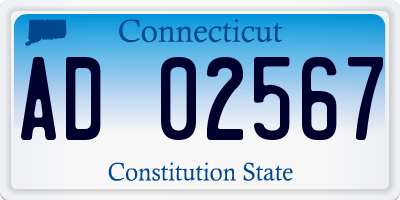 CT license plate AD02567